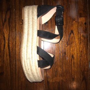 Black AMS Platform Strappy Sandals !!